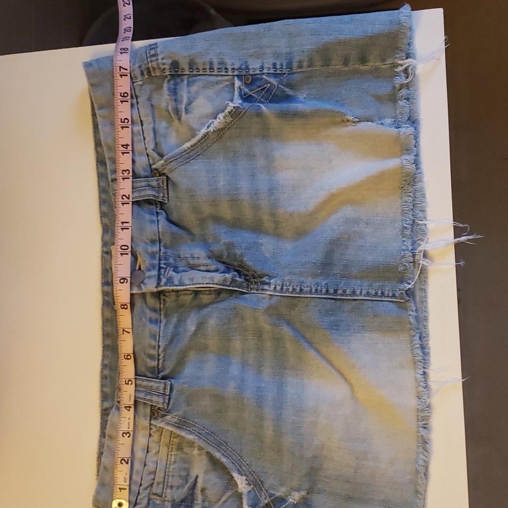 Maurices Light Blue Frayed Mini Skirt